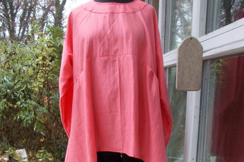 Lagenlook Tunika Lachsfarben Unikat von zeitschnur