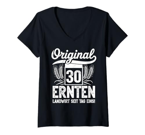 Damen Original 30 Ernten – Landwirt Jubiläum Bauern 30.Geburtstag T-Shirt mit V-Ausschnitt Damen Original 30 Ernten – Landwirt Jubiläum Bauern 30.Geburtstag T-Shirt mit V-Ausschnitt von zeitzone4design - Landwirtschaft Ernte Jubiläum