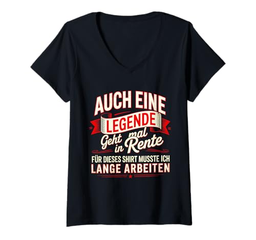 Damen Rente Spruch Design – Humor Ruhestand Abschied T-Shirt mit V-Ausschnitt von zeitzone4design Rente Ruhestand Legende 2026