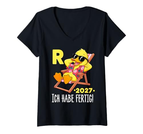 Damen Rente 2027 Legendäre Rente Ente Ich Habe fertig Rentner T-Shirt mit V-Ausschnitt Damen Rente 2027 Legendäre Rente Ente Ich Habe fertig Rentner T-Shirt mit V-Ausschnitt von zeitzone4design Rente Ruhestand Legende 2027