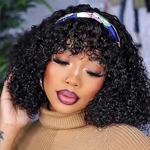 Echthaar Perücke 12 Zoll Short Kinky Curly Human Hair Wigs For Women Bob Curly Wigs Lockiges 180% Density Menschliches Haar Perücke Mit Pony Wigs Human Hair Brasilianische Echthaar Perücke 12 Zoll Short Kinky Curly Human Hair Wigs For Women Bob Curly Wigs Lockiges 180% Density Menschliches Haar Perücke Mit Pony Wigs Human Hair Brasilianische von zekan