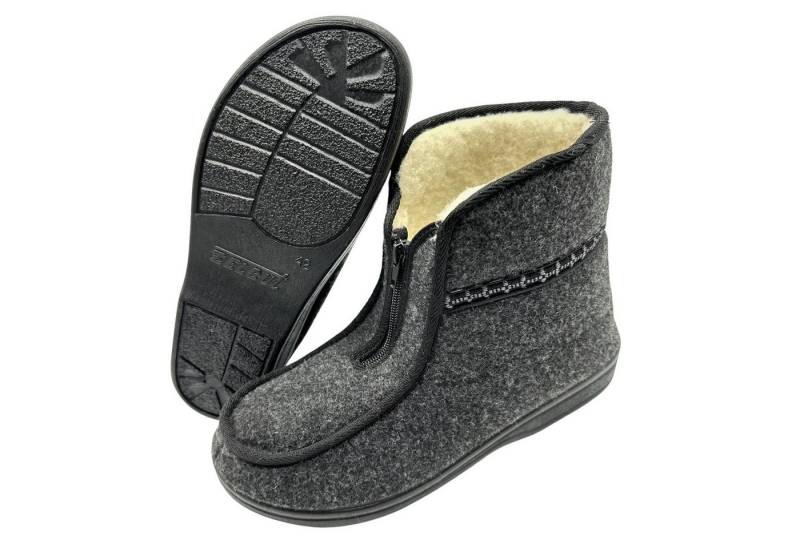 zelbut Damen Herren Winter Hausschuhe Filz Hüttenschuhe Schafwolle Gefüttert Hausschuh Hausstiefel mit Schurwolle von zelbut
