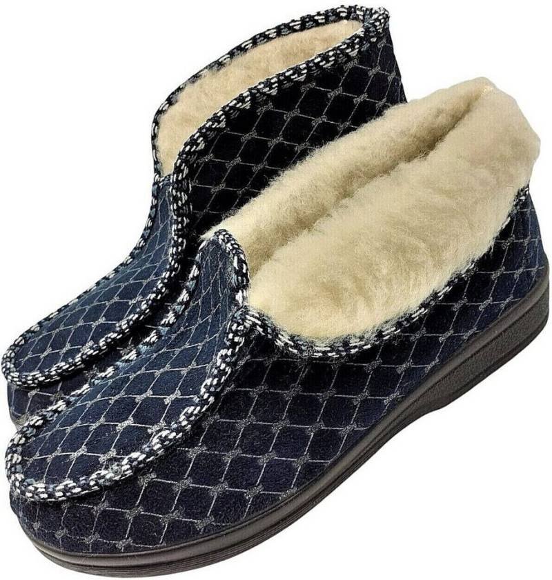 zelbut Elegante Damen Winter Hausschuhe Hüttenschuhe Schafwolle Gefüttert Hausschuh von zelbut