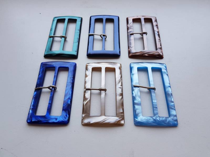 Vintage Gürtelschnalle , Gross Schimmernd Perlmutt Imitation Blau Grün Braun Hellblau Dunkelblau Hellbraun von zelisa