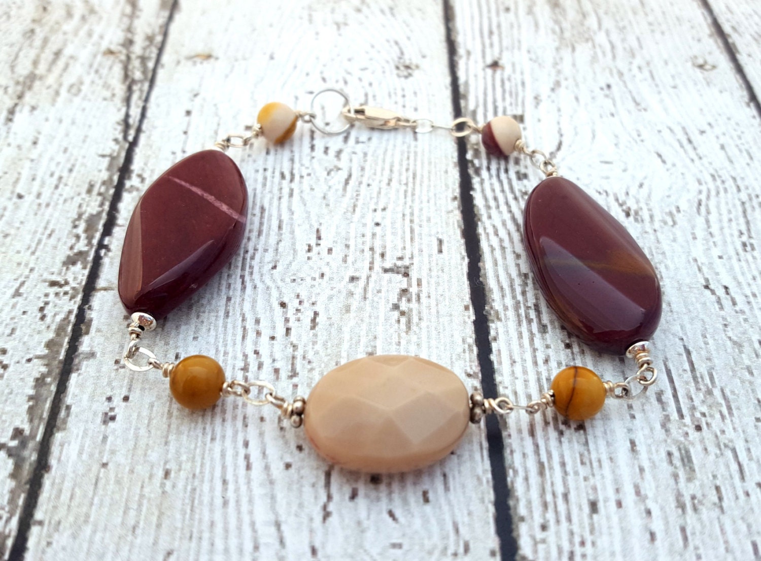 Mookait Jaspis Edelstein Armband, Yoga Schmuck, Chakra Meditation Zen Wurzel Armband von zencreations04