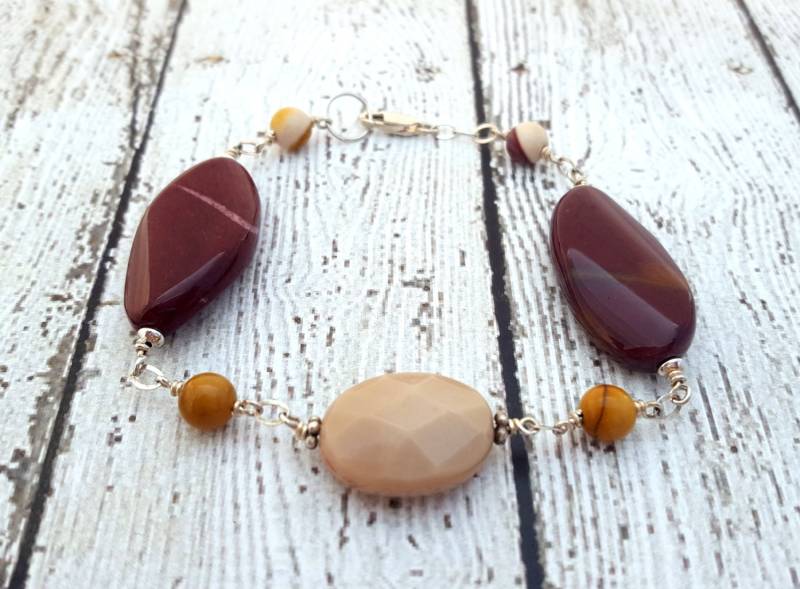 Mookait Jaspis Edelstein Armband, Yoga Schmuck, Chakra Meditation Zen Wurzel Armband von zencreations04