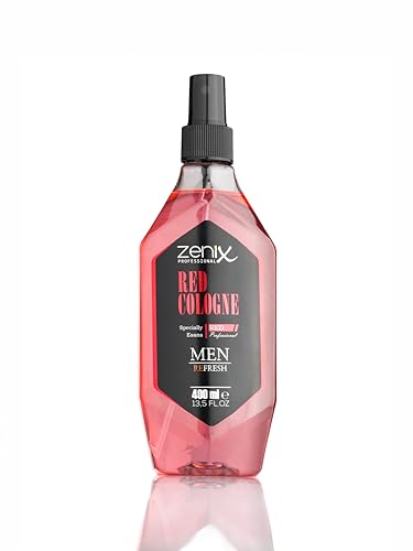 Zenix Barber Cologne - After Shave Spray für Männer - Rasur Duftwasser -Intensiv - Barber Eau de Cologne mit praktischen Pump-Spender - Erfrischend & Pflegend EDC (400ml, Red Cologne) von zenix
