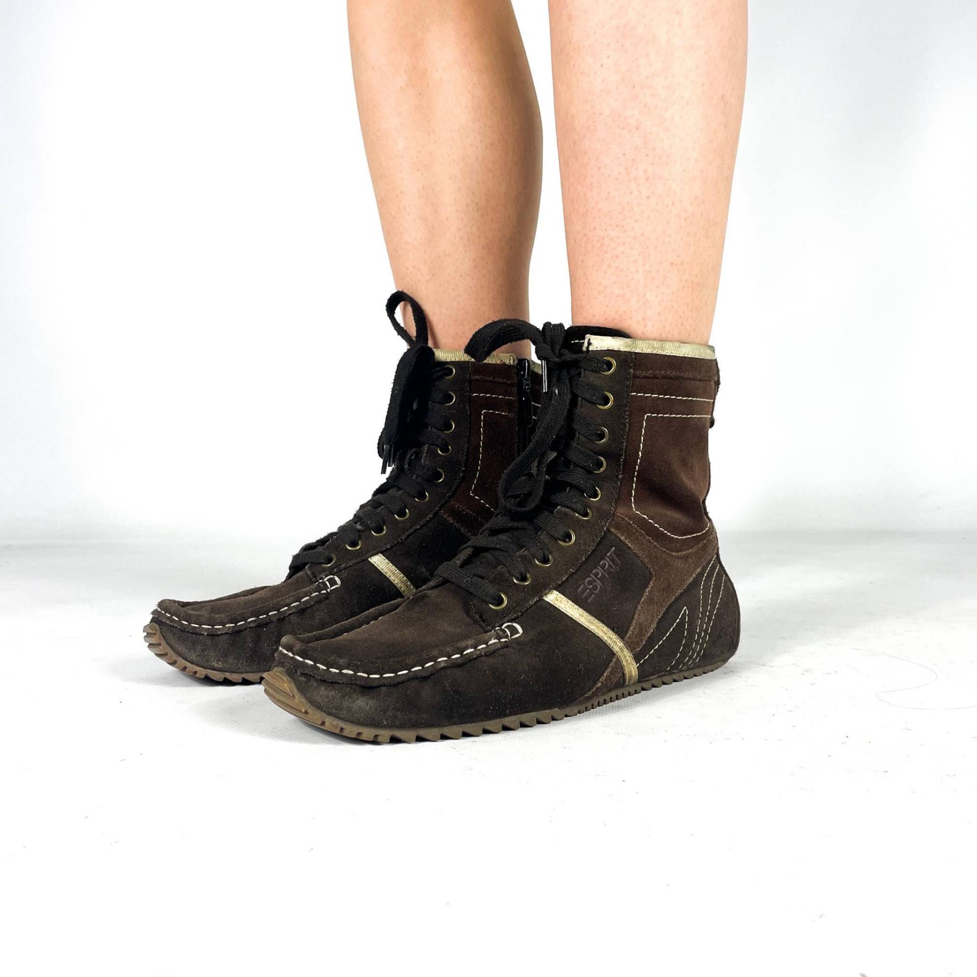 Esprit Wildleder-stiefeletten in Braun - Retro-stil Aus Echtleder Größe 40/Uk 7 Us 9 von zephyry2k