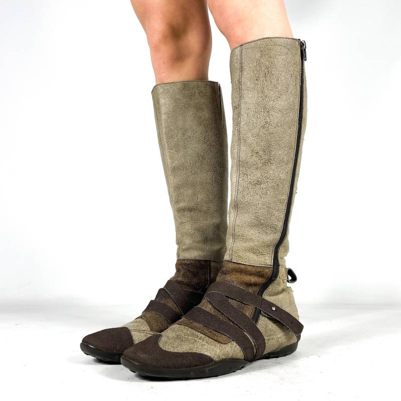 Renaissance-Gladiator-Kniehohe Schuhe Aus Echtem Leder Im Mittelalterlichen Stil Für Damen - Größe Eu 38/Uk 5 Us 7 von zephyry2k