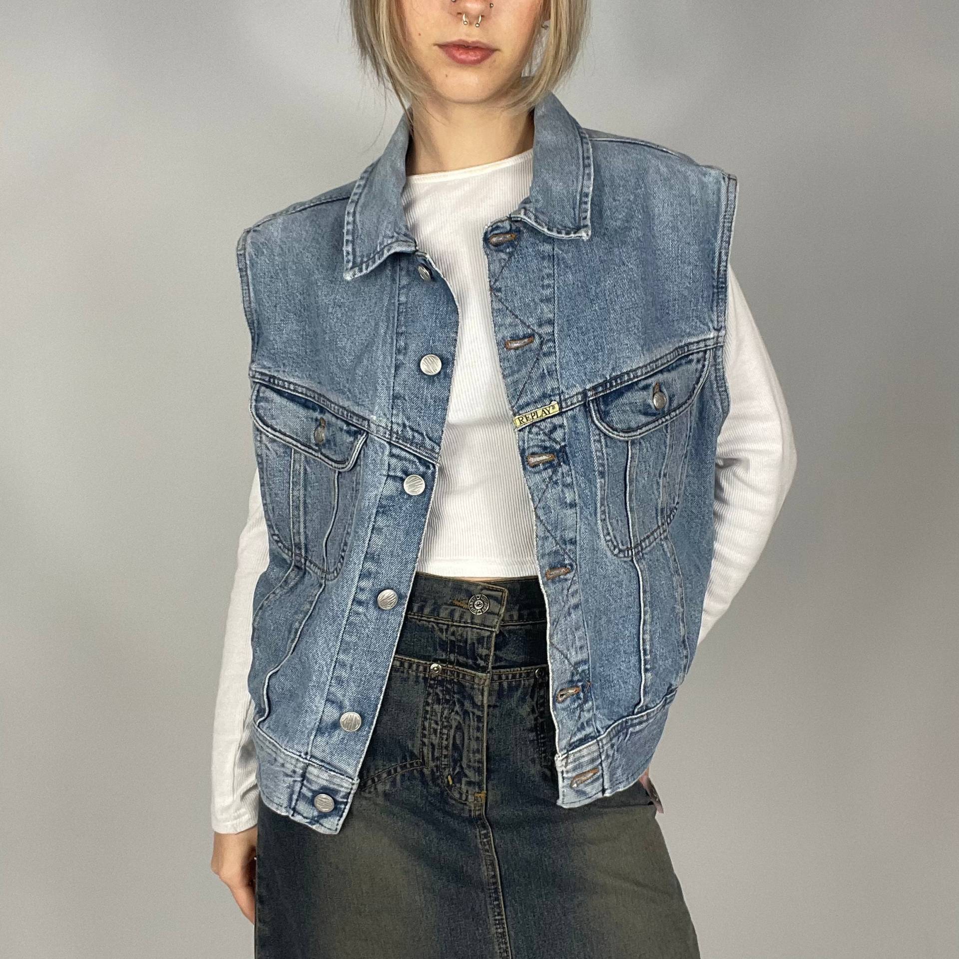 Vintage Replay Y2K Light Denim Vorgeliebte Weste von zephyry2k