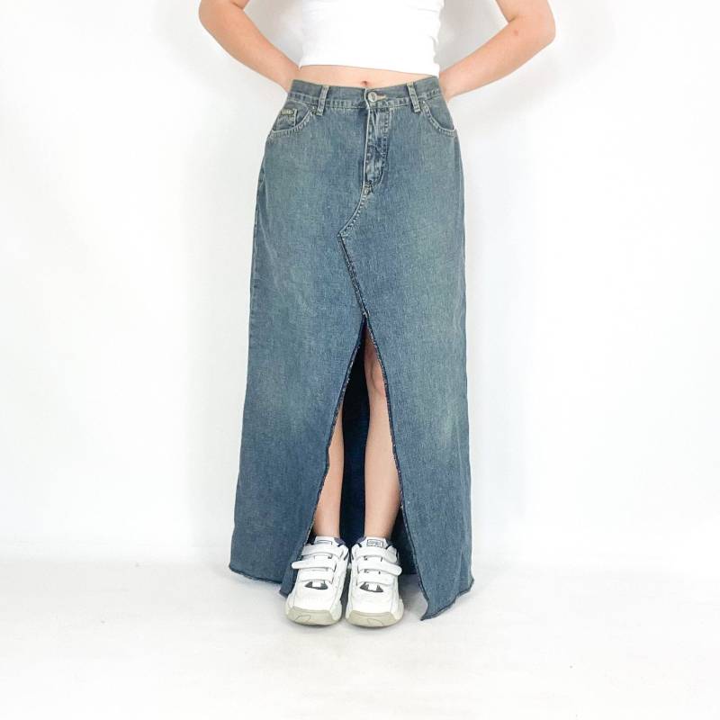 Y2K Denim-Maxirock Mit Großem Frontausschnitt von zephyry2k