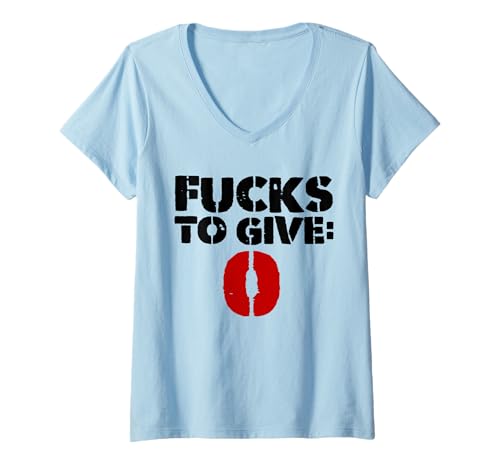 Damen zero fucks to give T-Shirt mit V-Ausschnitt Damen zero fucks to give T-Shirt mit V-Ausschnitt von zero fucks to give