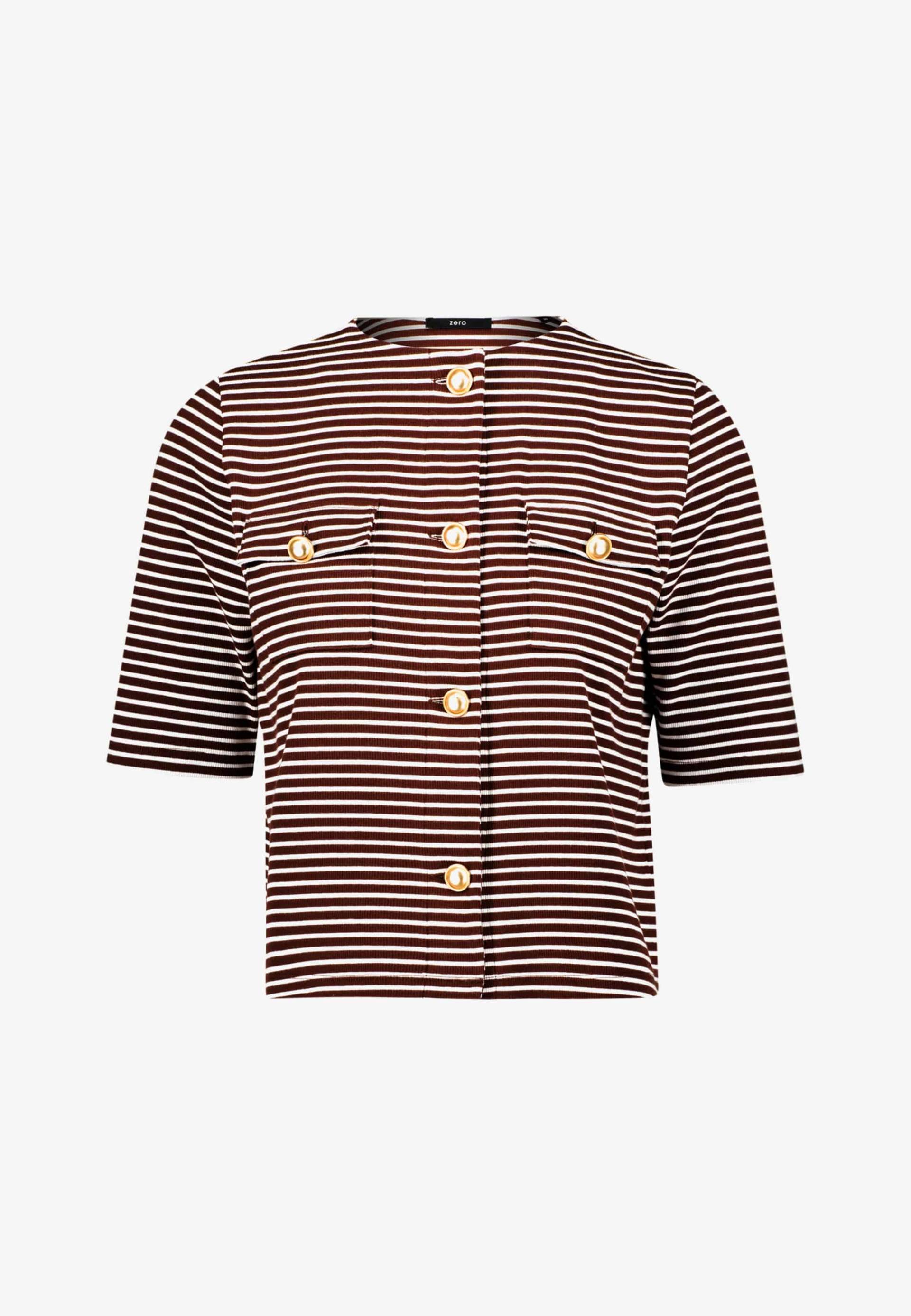 zero - Blazer-Jacke mit Streifen browncream - Gr. - 40 von zero