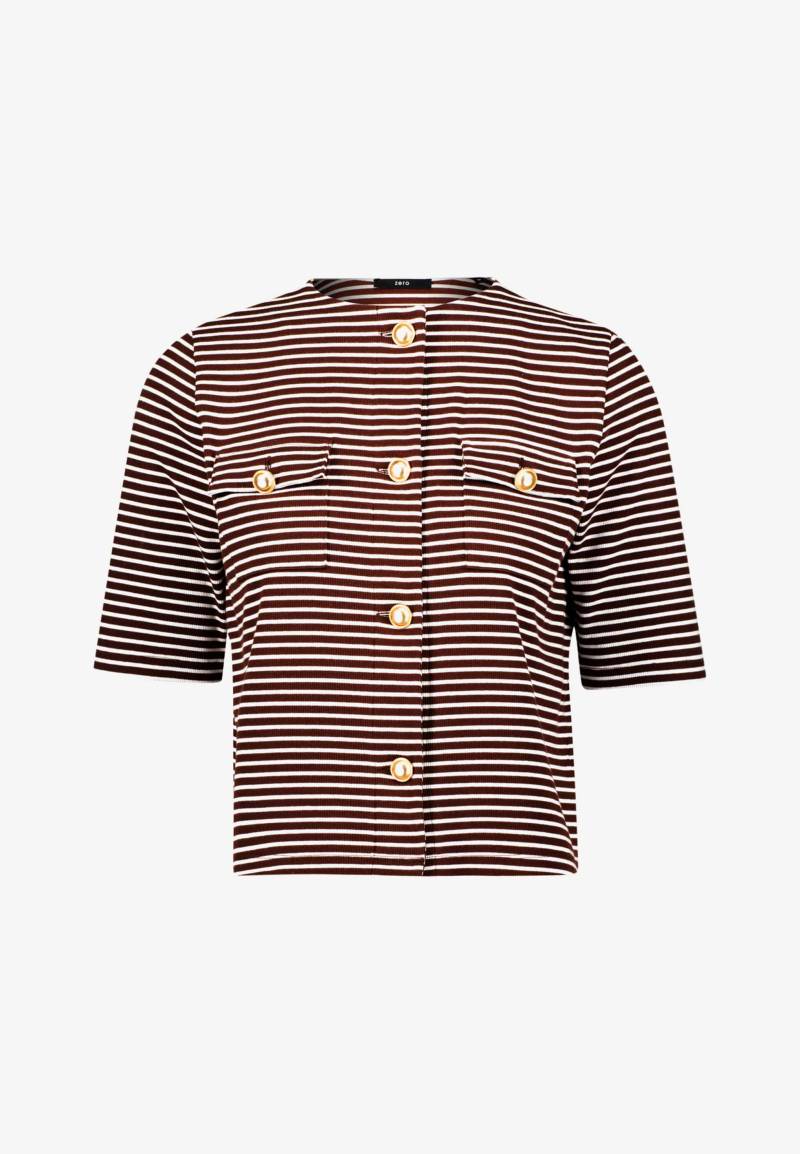 zero - Blazer-Jacke mit Streifen browncream - Gr. - 40 von zero