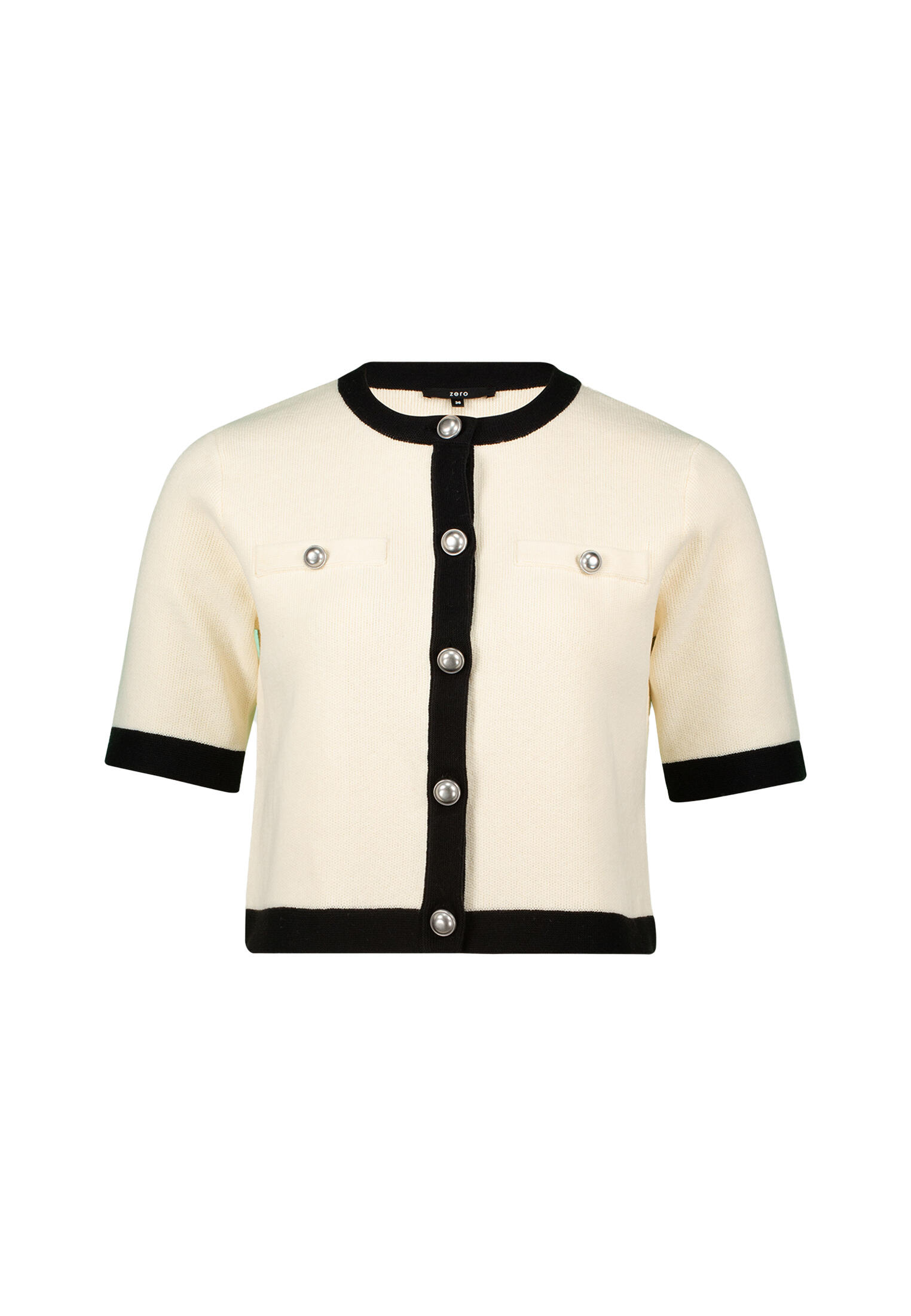 zero - Cardigan patch creamblack - Gr. - 38 von zero