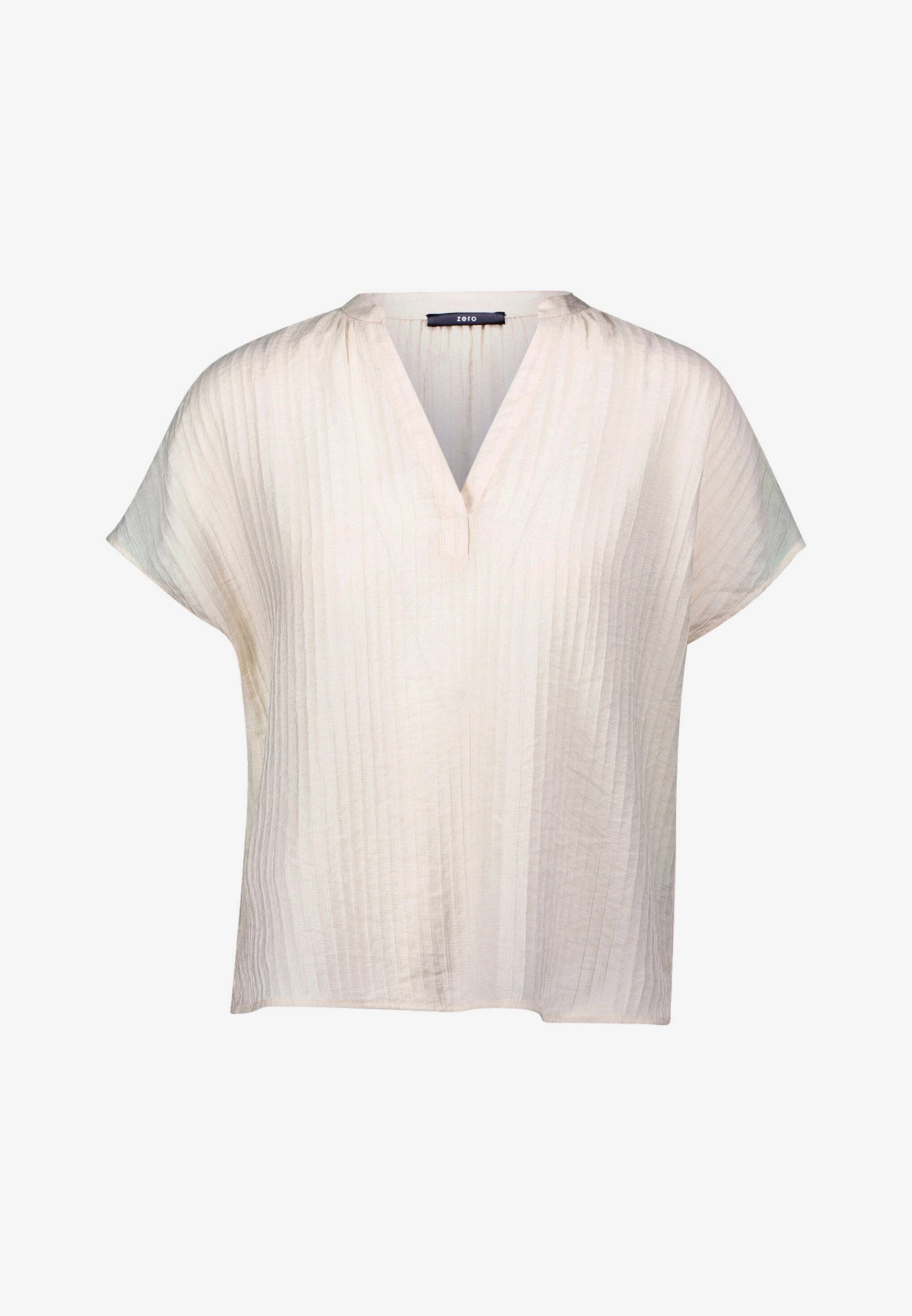 zero - Crinkle-Bluse mit V-Ausschnitt eggnog - Gr. - 34 von zero