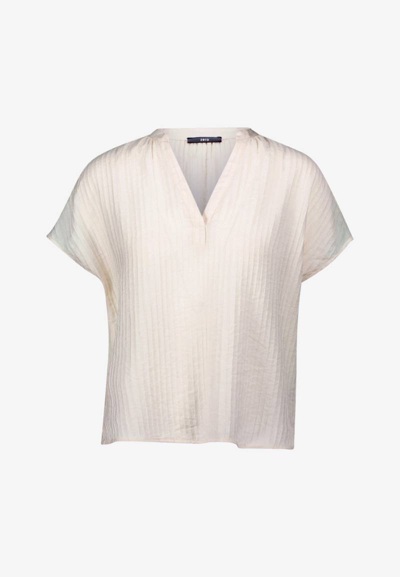 zero - Crinkle-Bluse mit V-Ausschnitt eggnog - Gr. - 40 von zero