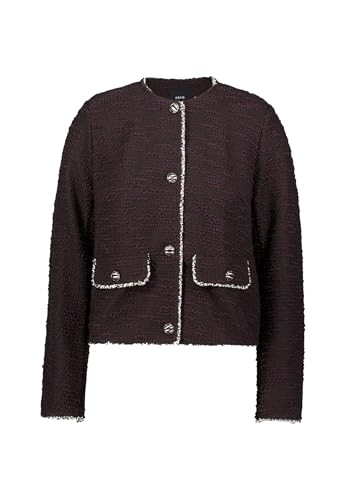 zero Damen Blazer Bouclè mit Knöpfen 44, Patch BrownBlack von zero