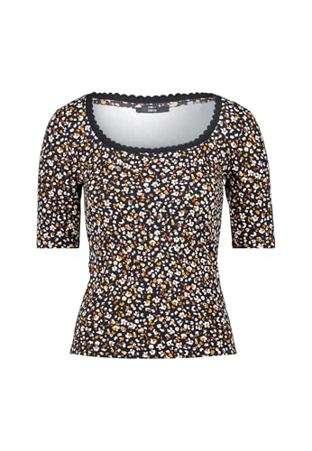 zero Damen Blumenshirt mit Wellensaum 38, BlackCream von zero