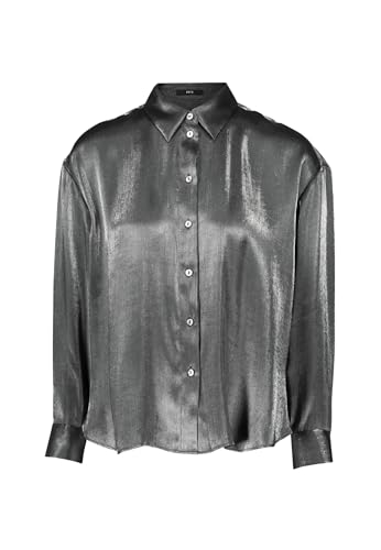 zero Damen Bluse glänzend mit Knopfleiste Forged Iron,38 von zero