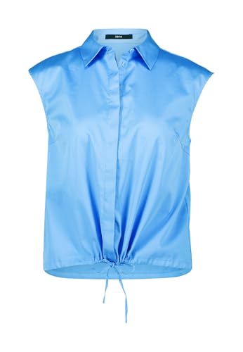 zero Damen Bluse mit Bindeband 42, Ocean Blue von zero
