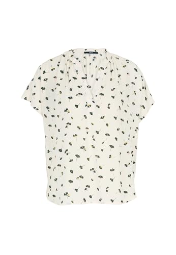 zero Damen Bluse mit Blätterdruck 44, CreamKhaki von zero
