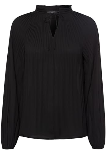 zero Damen Bluse mit Plisseefalten Black Beauty,38 von zero