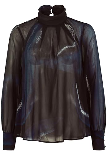 zero Damen Bluse mit Print BlackDark Blue,36 von zero