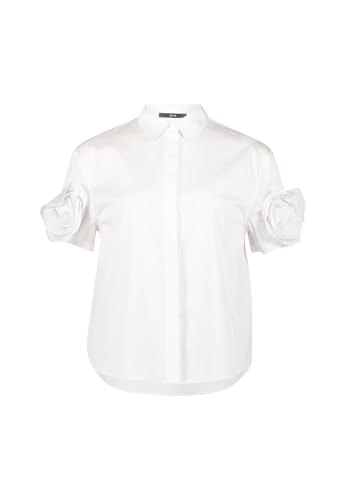 zero Damen Bluse mit Stoffblume am Ärmel 36, Brilliant White zero Damen Bluse mit Stoffblume am Ärmel 36, Brilliant White von zero