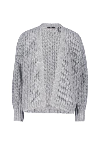 zero Damen Grobstrickjacke offener Style M, Grey Melange von zero