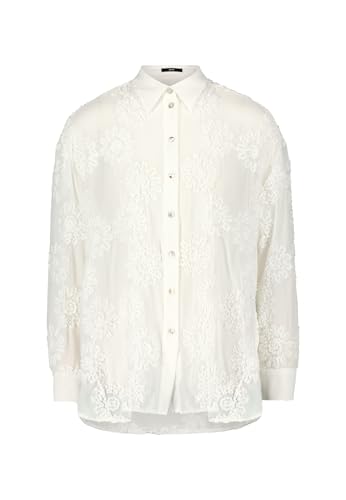 zero Damen Hemdbluse mit Stickerei Pearl White,44 von zero