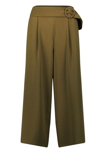 zero Damen Hose mit weitem Bein und Gürtel 26 Inch 40, Dark Olive von zero