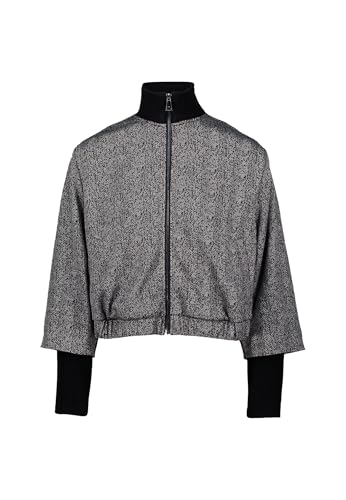 zero Damen Jacke Fischgrät mit Stehkragen 42, BlackCream von zero