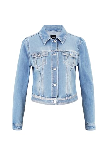 zero Damen Jeansjacke blau mit Knopfleiste 38, Light Blue Denim von zero