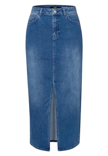 zero Damen Jeansrock Midi mit Schlitz Middle Blue Denim,38 von zero