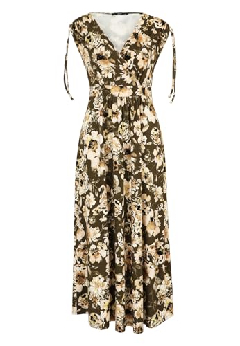 zero Damen Jerseykleid mit Blumenmuster 42, KhakiCream zero Damen Jerseykleid mit Blumenmuster 42, KhakiCream von zero