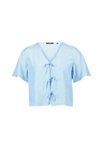 zero Damen Kurzarmbluse Bindedetail vorn 40, Classic BlueWhite von zero