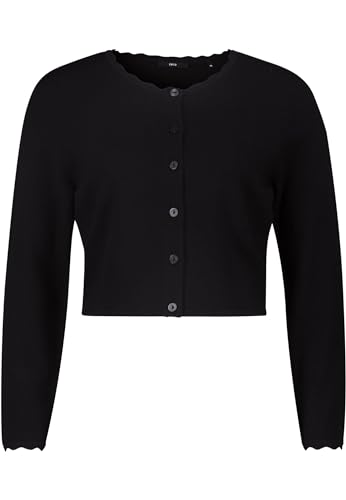 zero Damen Kurze Strickjacke mit Wellenkante Black Beauty,38 von zero