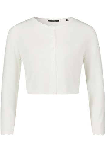 zero Damen Kurze Strickjacke mit Wellenkante Offwhite,34 von zero