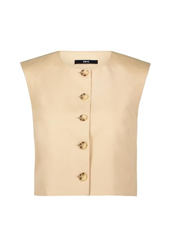 zero Damen Leinenweste mit Knopfleiste 38, Ginger Root von zero