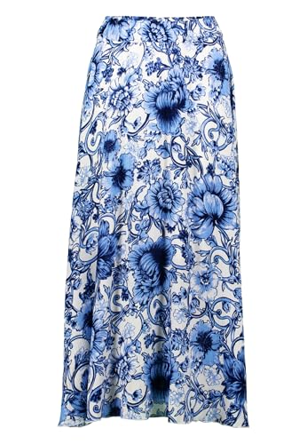 zero Damen Maxirock mit Blumenmuster 40, CreamBlue von zero