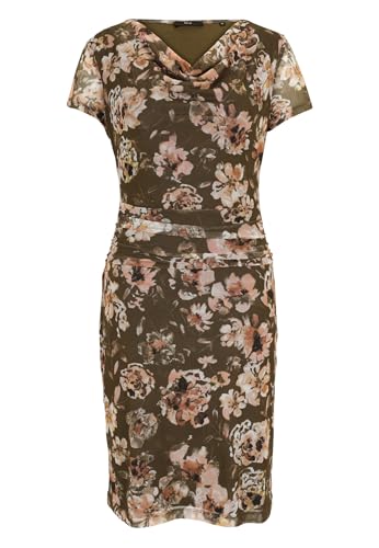 zero Damen Meshkleid mit Wasserfallausschnitt 42, KhakiCream von zero