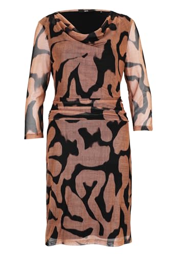 zero Damen Meshkleid mit Wasserfallausschnitt 44, BlackCamel von zero