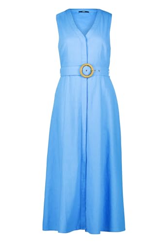 zero Damen Midikleid mit Gürtel 44, Ocean Blue von zero