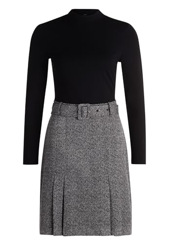 zero Damen Minikleid 2 in 1 Optik Fischgrätenmuster 38, Patch BlackCream von zero