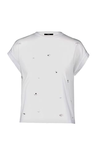 zero Damen Oversized-Shirt mit Perlen 40, Patch WhiteWhite von zero