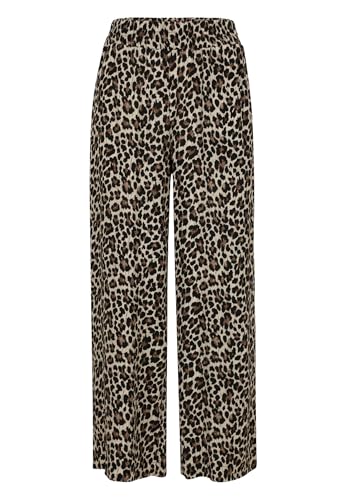 zero Damen Palazzohose mit Leoprint 26 Inch 38, NatureBlack von zero