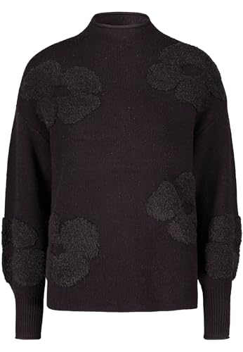 zero Damen Pullover florales Strukturmuster Patch BlackBlack,40 von zero