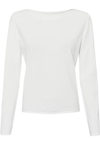 zero Damen Pullover mit Punktstickerei Offwhite,36 von zero