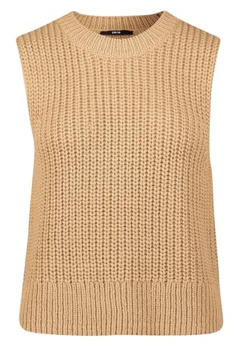 zero Damen Pullunder mit Wolle Light Brown Melange,38 von Zero